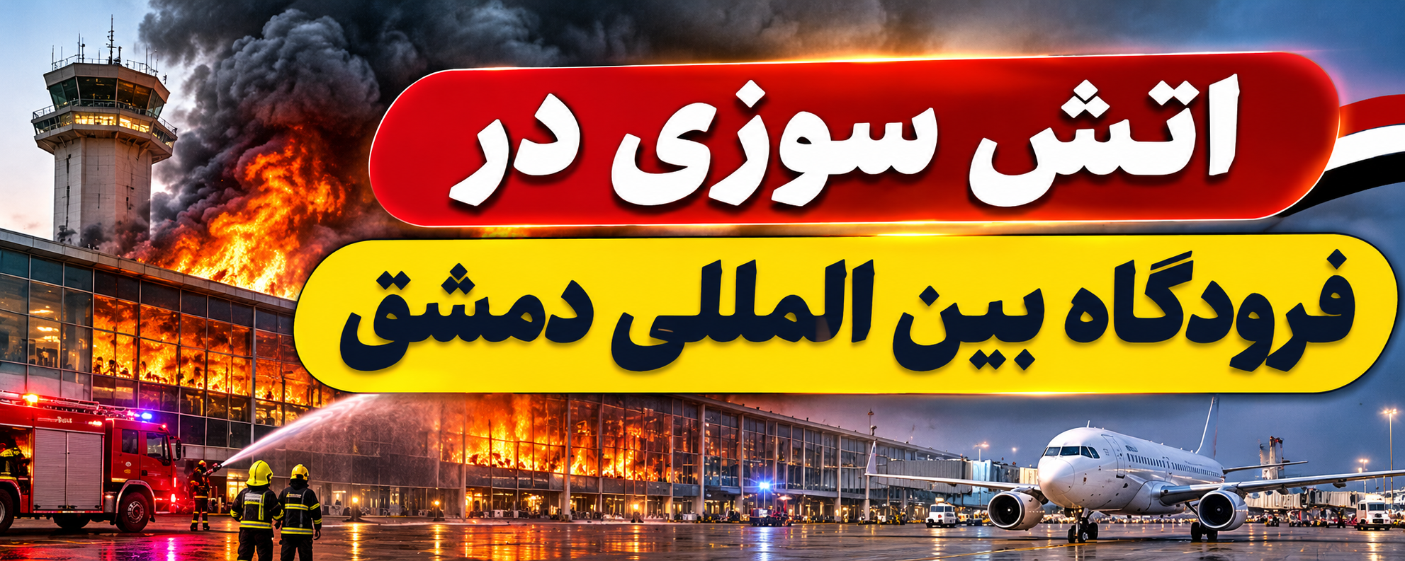 اتش سوزی در فرودگاه بین المللی دمشق