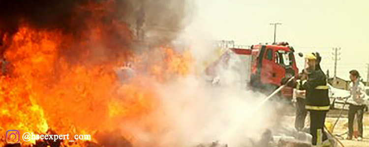 آتش سوزی گسترده درشهرک صنعتی مبارکه اصفهان